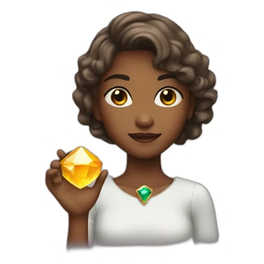 girl with a gem in his hands sticker