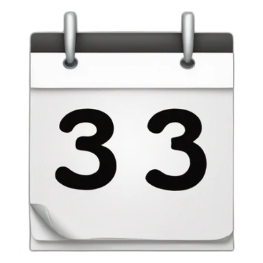 The number 33 written on a calendar sticker