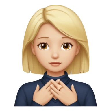 girl blonde hair hands around her neck ￼ sticker