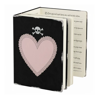 goth heart diary, cute, expressive, minimal sticker