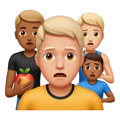 worried person falling behind running competitors, expressive and vibrant, apple style emoji sticker