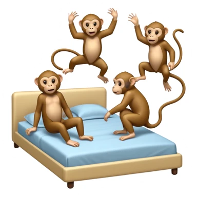 Cinco monitos salta en la cama uno se cayó se golpeó la cabeza mamá llamo al doctor ye le doctor dijo no más monos saita em la cama sticker