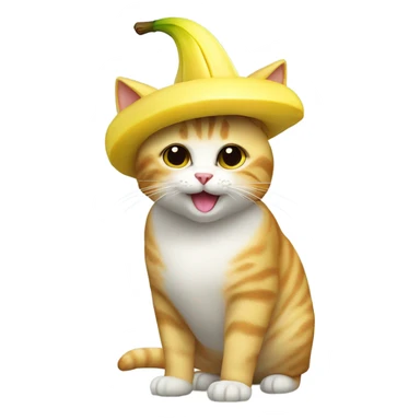 cute cat with banana hat sticker