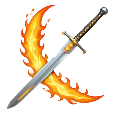 sword on fire crossed sticker