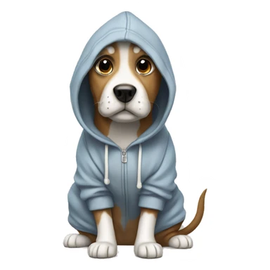 Dog wearing a hoodie ￼ sticker
