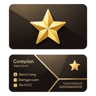 business card with a star symbol sticker