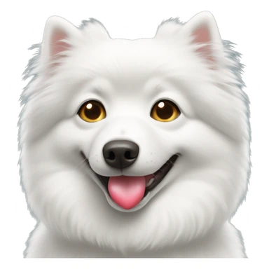 white spitz showing heart with his paws sticker