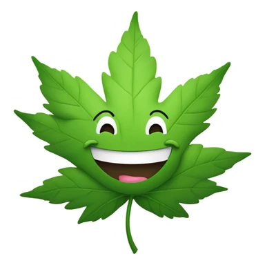 Weed leaf laughing emoji sticker