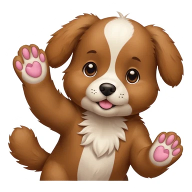 puppy with paws up that tried sticker