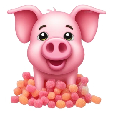 Pig made of sour candy laces and sweets sticker
