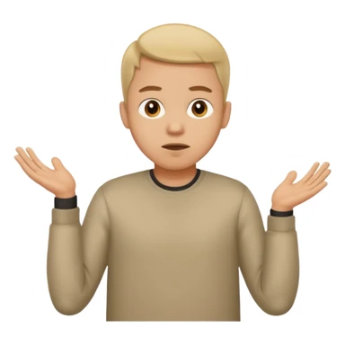 Guy shrugging his shoulders with the numbers 6 and 7 sticker