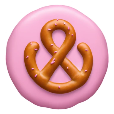 pretzel with pastel pink fondant sticker