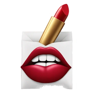 Lipstick kiss on letter sticker