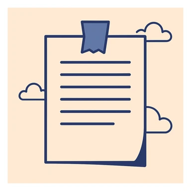 simple illustration of a sheet of paper with adhesive tape stuck at the top sticker