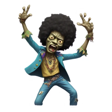 jimi hendrix zombie dancing sticker