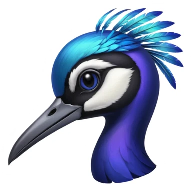 Blue and black Sicklebill headshot sticker