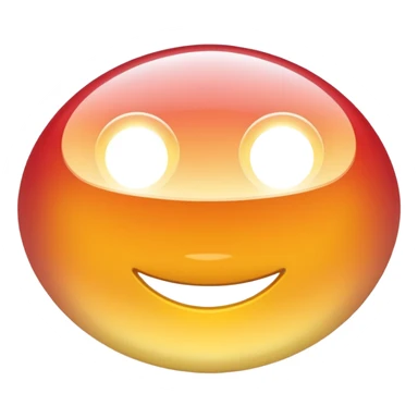 high beam car headlights icon, rounded, glossy, with gradients, clean and minimal, semicircle with long horizontal lines to the right, Apple emoji style sticker