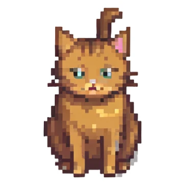 pixel art style cat pooping, minimal details sticker