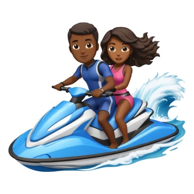 black man with a black woman on a jet ski sticker