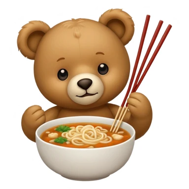 Teddy bear eating malatang sticker