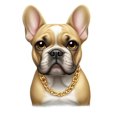French bulldog with gold chain  sticker
