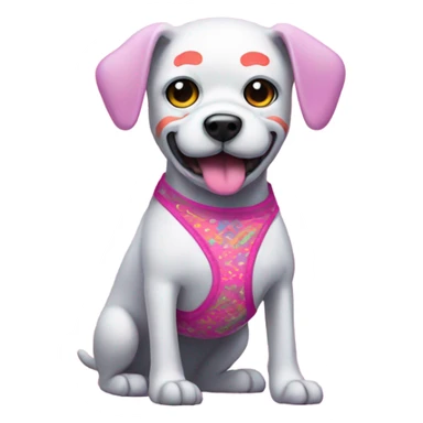 Pink skeleton dog with underwear  sticker