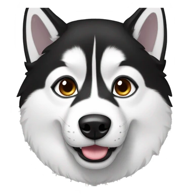 Husky black and white sticker