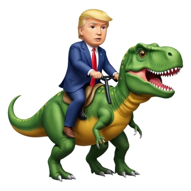 Donald Trump riding t-rex sticker