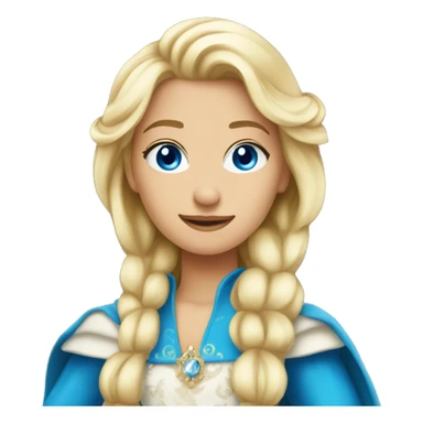 Princesse blonde blue eyes robe bleue sticker