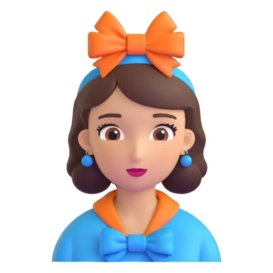 woman wearing a blue bow on her head sticker