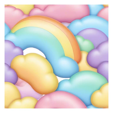 melted pastel rainbow puffy pattern background  sticker