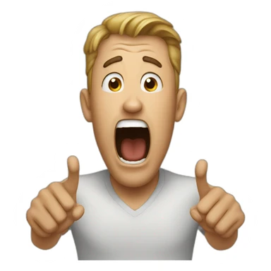 man yelling boo sticker