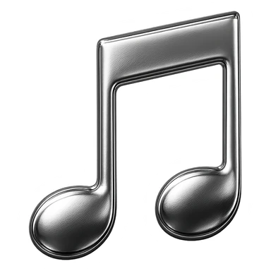 chrome style icon of a music note sticker