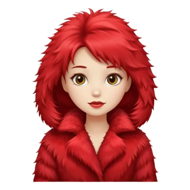 Girl in red fur coat sticker