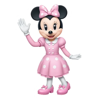 Pink Minnie Mouse, waving, pink shoes sticker