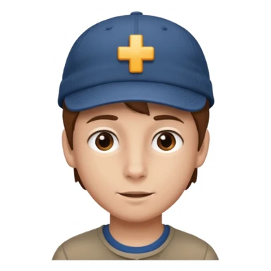 Un niño con gorra pelo castaño  sticker