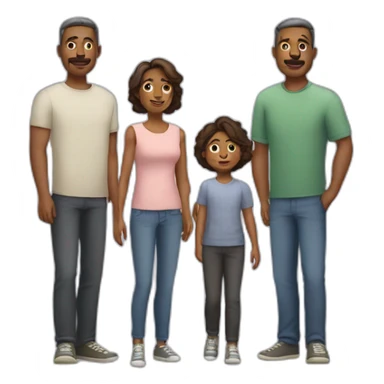 father, mother and two grown-up sons sticker