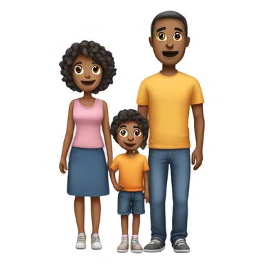 Mum dad son and daughter  sticker