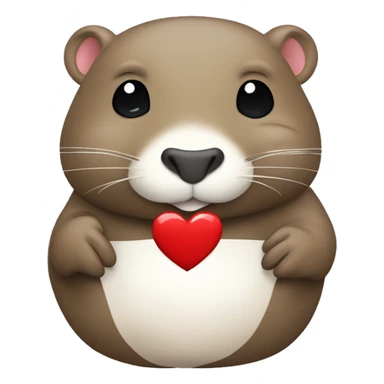 Cute Nutria animal haciendo un corazon patas sticker