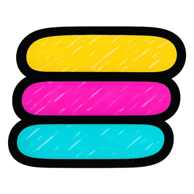 dash symbol in bright summer colors, vibrant and cheerful, simple and bold sticker