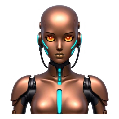 neon cyberpunk style android sticker