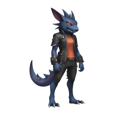 cool edgy colorful Dark-type nargacuga Pokémon full body sticker