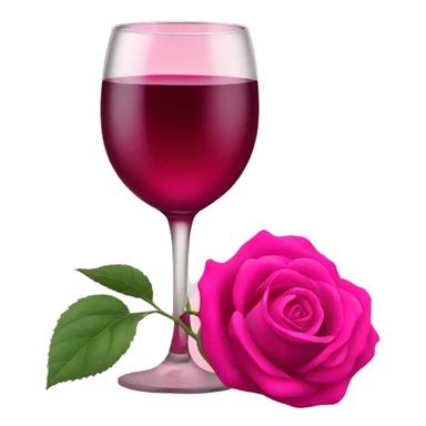 Pink rose and wine sticker