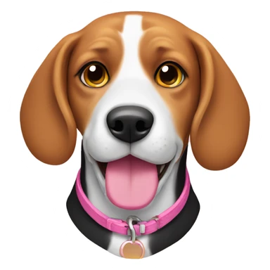 beagle with pink collar  sticker