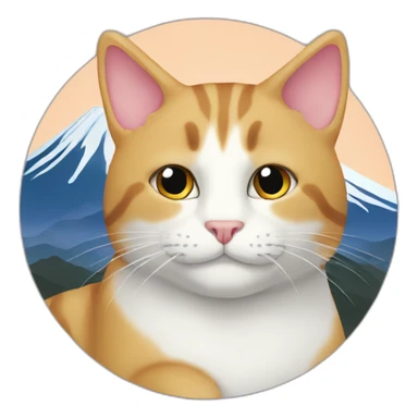 cat-on-mtFuji sticker