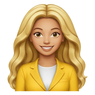 Beyonce, blonde long hair, yellow outfit sticker
