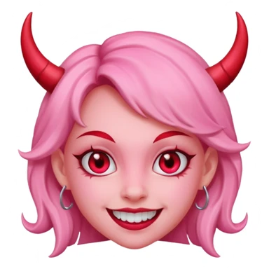 A pink girly devil sticker