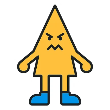 stylized sharp figure with blue shoes, clean lines, modern design sticker