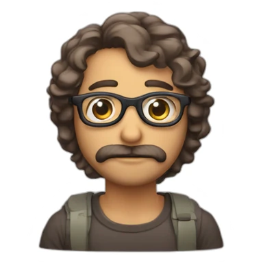 la misma persona con lentes y sin barba sticker