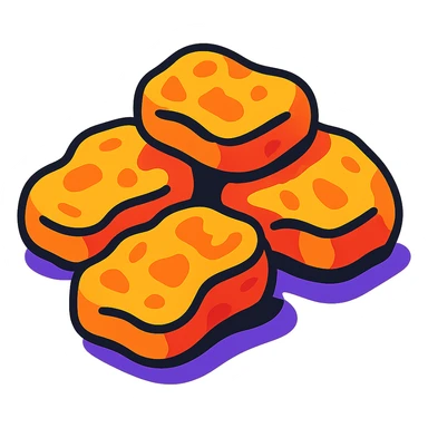 chicken nuggets, colorful and bold vibrant toon style sticker